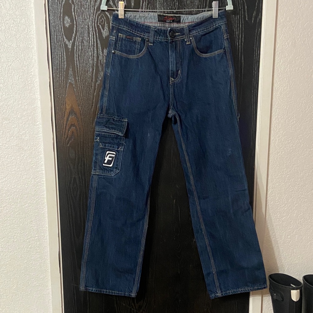 FUBU Platinum Men's Y2K Loose Fit Carpenter Jeans Rare Crown Logo Size 30